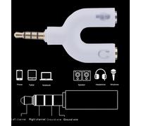 3.5mm Adaptateur audio 1-vers-2 Convertisseur en forme de U Casque mobile Splitter Blanc
