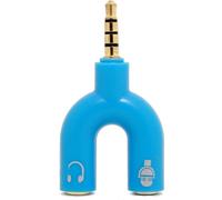3.5mm Adaptateur audio 1-vers-2 Convertisseur en forme de U Casque mobile Splitter Bleu