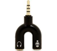 3.5mm Adaptateur audio 1-vers-2 Convertisseur en forme de U Casque mobile Splitter Noir