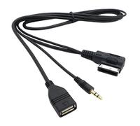 3.5mm AUX Audio Cable Music MMI Interface USB Charger for A6L A8L A3 A4L A5 A1 S5 Q5