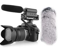 3.5mm Cardioid Condenser Microphone Interview with Windshield Cover for Nikon Canon Camera