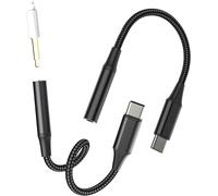 3.5mm Earphone To Usb C Adapter (Pack Of 2) For Iphone 16 15 Pro Max Compatible With Galaxy S24 S23 Wired Earphone Jack Plug Dac Aux Audio Cable Jack For Apple Type C Phone Connector