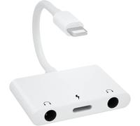 3.5mm Headphone Jack Adapter,3 In 1 Light-Ning To Dual 3.5mm Auxiliary Audio Jack With Charge Separator For Phone 13/12/11/X/8/8plus/7/7plus,Pad/Pod,Support Ios 15
