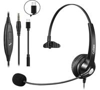 3.5mm Headphone Jack Cell Phone Headset with Microphone Noise Cancelling Headset USB-C PC with Cable for Laptop Mac iPhone Samsung FritzFon C6 X6 Teams Zoom Home Office Office
