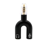 3.5mm Headphone Jack Splitter | U-Shape Audio Adapter 1-to-2 Cable Converte | Earphone Sharing Plug, ABS Compact Body, Lossless AUX Output, for Phone PC Laptop Tablet, Black 5.5cm