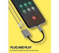 3.5mm Headphone To Lightning Adapter (2 In 1) Aux Fast Charger For Apple Mfi Charging Cable Audio Adapter For Iphone 14 13 12 11 Pro Max 6 8 7 Plus X