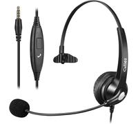 3.5mm Jack Mobile Phone Headset with Microphone Noise Cancelling for PC Laptop Wired Headset for iPhone Android Zoom Office Work Video Conference Online Control Very Comfortable