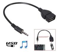 3.5mm Mâle Audio AUX Jack Vers USB 2.0 A Femelle Convertisseur Adaptateur Cable