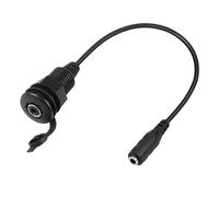 3.5mm Stereo Threaded Fixing Mount Waterproof Cable 3.5mm 1/8 TRS Femelle à Femelle Ecouteurs Adaptateur Câble, pour Extension 3.5mm Audio Port Car Caravane Furniture, 30cm/11.8in