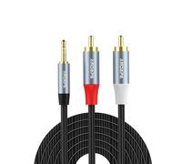 3.5mm to 2 RCA Cable (1m) RCA to 3.5mm Cable Compatible with Tablet,iPad,iPod,Smart TV,Mobile Phone,MP3 Player,PC to Amplifier
