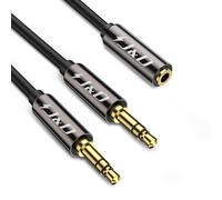 3.5mm TRS 3.5mm TRS 1 Female to 2 Male Y Splitter Cable,Gold Plated Copper Shell,Stereo Audio Adapter,Designed for Switching,1m