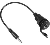 3.5mm TRS Threaded Fixed Waterproof Cable 1/8 mâle vers femelle Embarqué montage Stereo Adaptateur 3.5mm Plug to Jack Casques Mount Cable, pour Voitures Caravane Mobilier, 30cm/11.8in