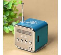 3.5mm Wild TD-V26 Portable Mini Haut-Parleur avec Écran Radio FM Ordinateur Portable Lecteur MP3 Haut-Parleur Carte Audio Support Micro Carte SD - Type Bleu