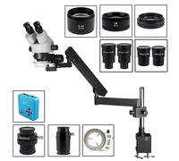 3.5X 7X 45X 90X Microscope stéréo trinoculaire Industriel Simul-Focuse Support de Bras articulé Zoom + USB 1080P Caméra vidéo HDMI