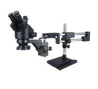 3.5X-90X Double flèche Zoom Simul Focal Microscope stéréo trinoculaire HDMI USB Industriel Microscopio caméra Outils de réparation loupe(3.5x-90x White)