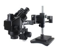 3.5X 90X Simul-Focal Double Boom Stand Trinoculaire Stéréo Zoom Microscope HDMI USB Caméra Industrielle Numérique for Téléphone PCB Réparation(Red)
