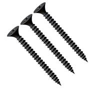 3.5X32mm Vis noires pour cloisons sèches, tête fraisée Phillips autotaraudeuse, filetage fin, pointe pointue, vis phosphatées pour plaque de plâtre sur profilé en acier (50 pcs.)