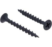 3.5x35mm Vis Noires Pour Cloisons Sèches, Tête Fraisée Phillips, Filetage Grossier Autotaraudant, Pointe Acérée, Vis À Bois Phosphatées, Vis Pour Plaque De Plâtre Sur Bois (50 Pcs)