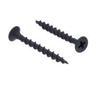 3.5x35mm Vis Noires Pour Cloisons Sèches, Tête Fraisée Phillips, Filetage Grossier Autotaraudant, Pointe Acérée, Vis à Bois Phosphatées, Vis Pour Plaque de Plâtre Sur Bois (50 pcs)