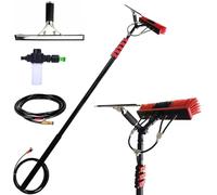 3.6-10.8 M Kit De Lavage Brosse Alimentée à L’Eau Raclette Distributeur De Savon Poteau De Nettoyage De Vitres Brosse Télescopique Alimentée à L’Eau Équipem, 55cm Brush, 9M