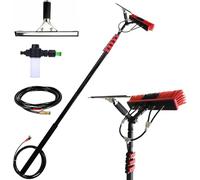 3.6-10.8 M Kit De Lavage Brosse Alimentée à L’Eau Raclette Distributeur De Savon Poteau De Nettoyage De Vitres Brosse Télescopique Alimentée à L’Eau Équipem, 35cm Brush, 9M