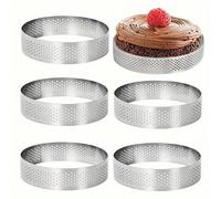 3/6/12/24 pièces Anneaux à gâteau rond en acier inoxydable, 8 cm (3,15 po), moules à gâteau métalliques pour desserts français, convenant pour la préparation de mousses, de gâteaux au fromage, de muff