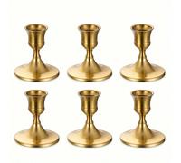 3/6/12 pièces Supports de bougie en métal pour table - Porte-bougie élégant en forme de cône pour dîner, mariage, anniversaire, décoration de maison et d'hôtel - Ensemble multi-usages pour fête et déc