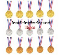 3/6/15 pièces Médailles Or, Argent et Bronze, Pack de Cadeaux de Fête Multi-Articles, Médailles Champion, Dauphin et Troisième Place, Médailles de Sport, Convient aux Gagnants, Récompenses en Classe, 