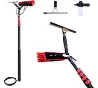 3.6-6m Brosse Télescopique Cleing Alimentée à L’Eau, Raclette D Distributeur De Savon, Poteau Cleing De Fenêtre, Gouttière Cleing Brush Toiture, Rayons So, 55cm Brush Head, 4.6M
