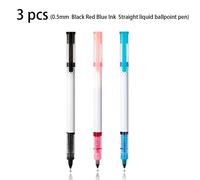 3/6/9pcs Droite Stylo À Bille Liquide 0.5mm Noir Bleu Rouge Bureau Encre Signature Stylo Haute Qualité Stylo Pas Cher Papeterie