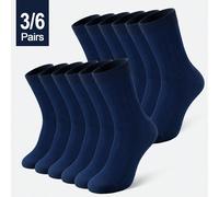 3/6 paires de chaussettes mi-mollet fines et confortables pour hommes, en tissu élastique et respirant pour le printemps/été, convenant pour la course et l'entraînement 43-46Tissu tricoté