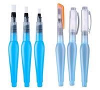 3/6 pièces stylo pinceau à eau rechargeable pointe plate/pointe peinture stylo pinceau à eau pour enfant adulte aquarelle gouache peinture aquarelle pinceau stylo vide rechargeable pour voyage