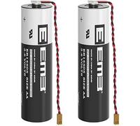 3.6V ER6V Batterie ER14505 2700mAh Batterie au Lithium de Rechange Compatible avec Toshiba PLC ER6VC119A/119B Batterie avec Prise Noire LS14500-MDS (Lot de 2)