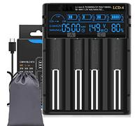 3.7 V 1.2 V Chargeur de Batterie Universel 18650 écran LCD Peut Afficher la capacité, Chargeur Rapide 2 A pour Batteries Li-ION 26650 21700 18490 18350 17670 17500 16340 14500, Ni-MH/Ni-CD AA AA