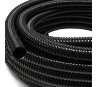 Wiltec Tuyau d'aspiration noir - 25 m/Ø 50 mm (2") / 435 g/m - avec Spirale de renforcement - Tube souple sans pression en PVC - pour Arrosage Irrigation Jardinage Évacuation Refoulement
