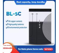 3.7V 1020mAh Lithium Li-po batterie BL-5C BL 5C pour Nokia Bl-5c noir