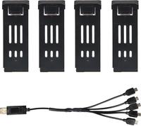 3.7V 1200mAh batterie Lipo avec câble chargeur pour E58 JY019 RC Drone pièces de rechange batteries de rechange 4 batterie + charge ca