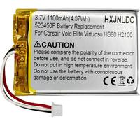 3.7V 523450P 1100mah Remplacement de la Batterie pour Corsair Void Elite RGB,Corsair Virtuoso RGB se,Corsair Void,Corsair Void Pro,Corsair Void Pro RGB,Corsair Void Pro RGB SE,Wireless Headse.[O251]