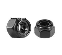 3/8-16 Lot de 100 écrous de verrouillage hexagonaux en acier inoxydable 304, entraînement hexagonal, finition brillante, oxyde noir SG TZH