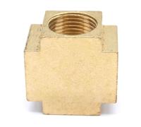 3/8" BSP Thread Cross 4 Way Brass Pipe fitting Equal Female Connector For Grease System Hydraulic System