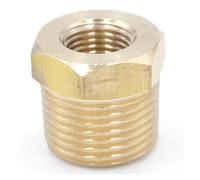 3/8" BSPT Male x 1/8" NPT Female Reducing Bushing Brass Pipe Fitting Connector Adapter Air Gas Fuel Water