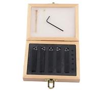3/8 Inch Carbide Turning Tool Set 5Pcs | 60° 75° 90° Lathe Tools for Facing/Boring/Chamfering | Indexable Cutting Blades with Tin Coating