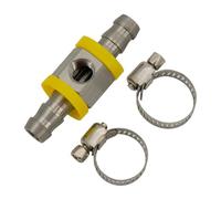 3/8 NPT Or 1/2 NPT Fuel Line Hose T-Fitting Adapter Fit 1/8-27 NPT Port For Fuel Pressure Gauge Sensor With Hose Clamps ICXLPMC(3 8NPT)