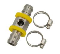 3/8 NPT Or 1/2 NPT Fuel Line Hose T-Fitting Adapter Fit 1/8-27 NPT Port For Fuel Pressure Gauge Sensor With Hose Clamps ICXLPMC(1 2NPT)