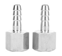 3 / 8in BSPP Female Thread Quick Coupling Connector | 304 Stainless Steel Pneumatic Fitting for Pneumatic Tools/Compressed Gas Systems | 2PCS Barbed Hose Connector with Pagoda (3/8"-8mm)