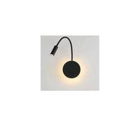 3+8W LED Lampe de chevet pour lire LED Lampe de lecure de Cygne Flexible (noir) Applique murale Liseuse LED avec interrupteur Blanc