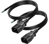 3.9 Feet IEC 320 C14 Male 3 Pin with Stripped Open Wiring,16AWG Heavy Replacement C14 Bare Wire Power Cable,Open Pigtail Cable (2)