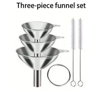 3 à 5 pièces d'entonnoirs en acier inoxydable, grands, moyens et petits entonnoirs, set de 3 pièces, mini entonnoirs alimentaires en métal inoxydable pour le transfert de liquides, huiles et poudres, 
