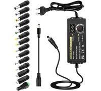 3 A 72 W Universal Mains Adapter,3 V-24 V with LED Display Voltage and 14 Ends,for Home Electronics