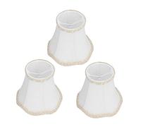 3 abat-jour en tissu, 5,1 × 4,7 × 3,1 pouces E14 à clipser, lampe murale, bougie, lustre, abat-jour, décoration intérieure, couvercle d'applique murale tambour blanc pour table,